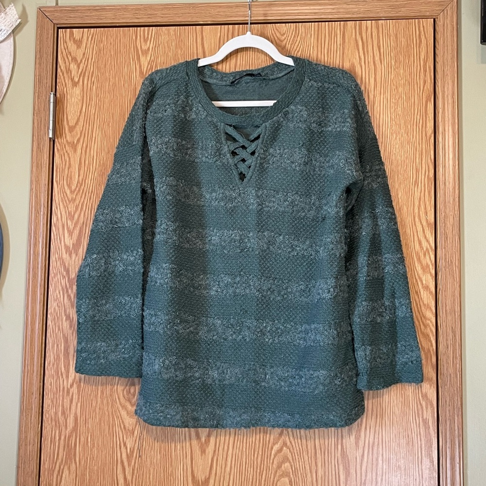 Women's Green Lace-Up Top